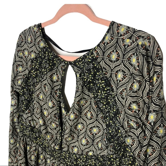 FREE PEOPLE Rolling Hills Bell Sleeve Floral Boho Tunic Festival Blouse - Picture 7 of 11